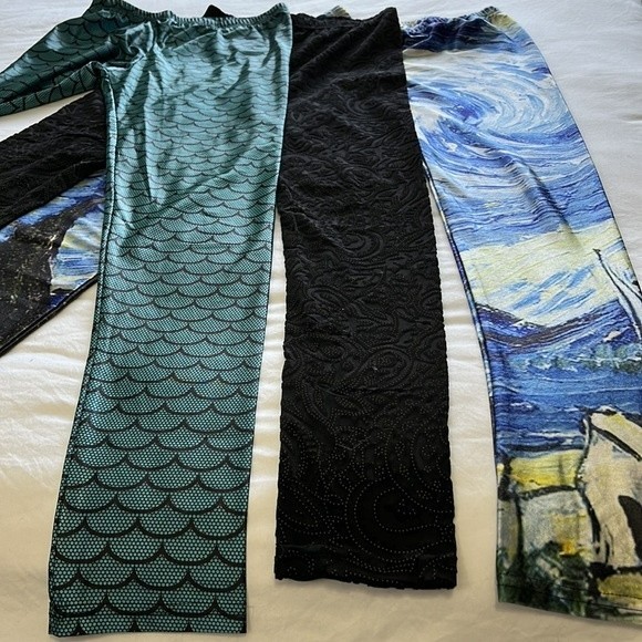 Leggings - Set of 3, Multi Colors and Patterns, Small - Picture 1 of 10